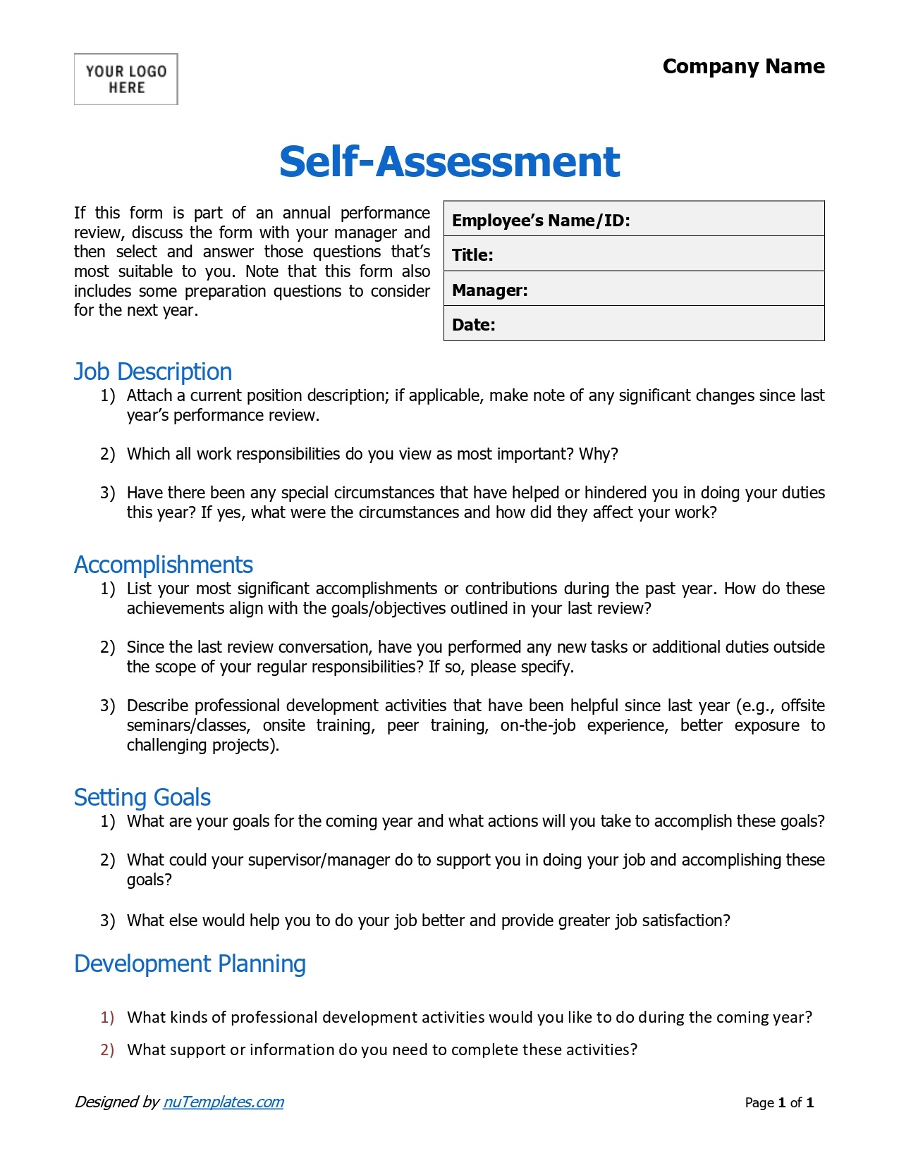 Employee Self Evaluation Form Shrm Employee Evaluation Form Vrogue