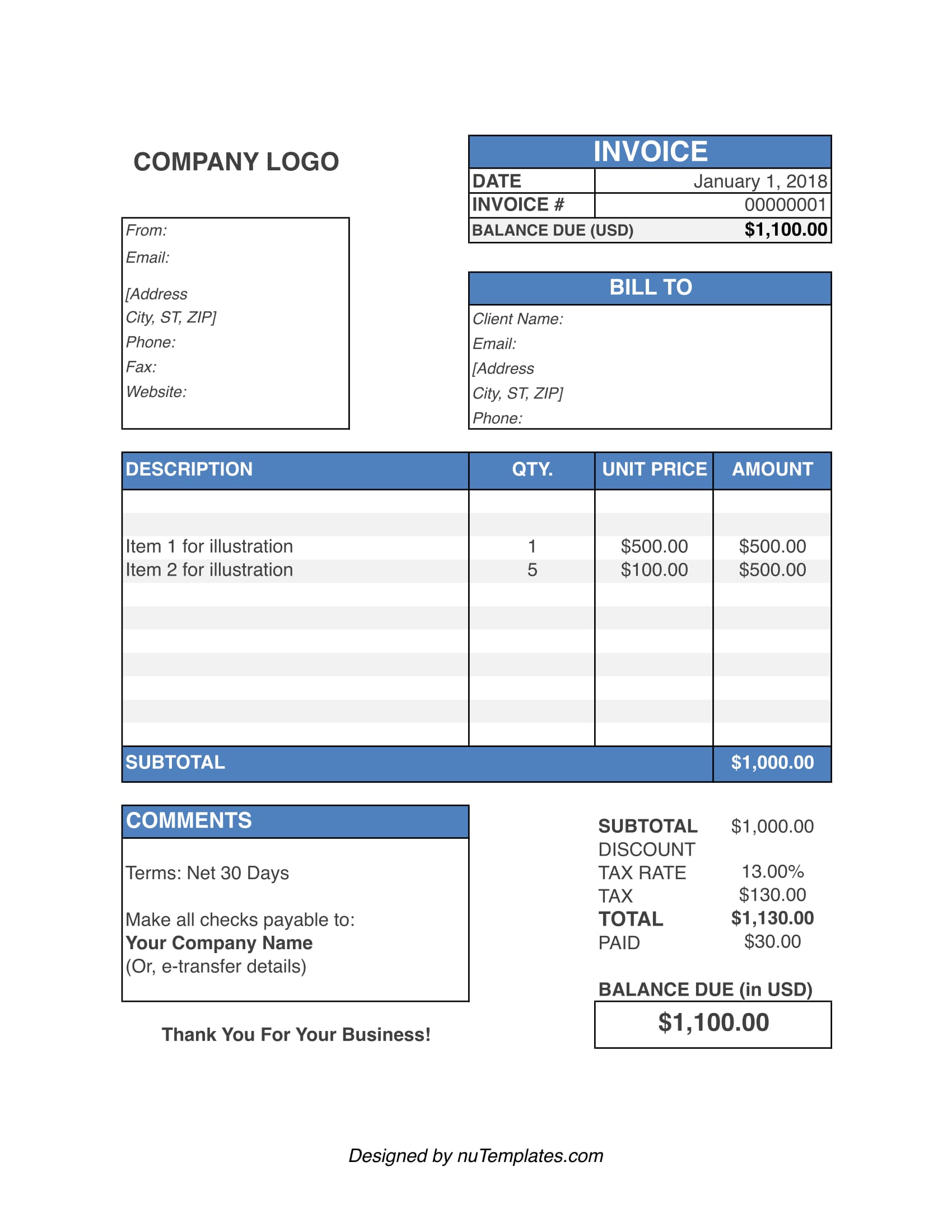 free-printable-invoices-templates-blank-printable-form-templates-and